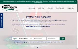 Bank of Travelers Rest website