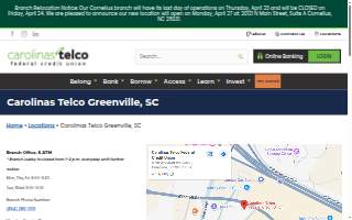 Carolinas Telco Federal Credit Union of Greenville website