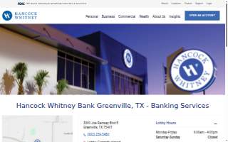 Hancock Whitney Bank website