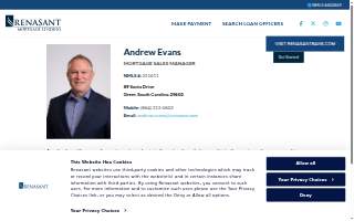 Andrew Evans with Renasant Mortgage website