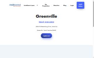 Credit Central of Greenville website