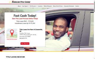 Carolina Title Loans, Inc. of Greenville website