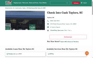 Check Into Cash of Taylors website