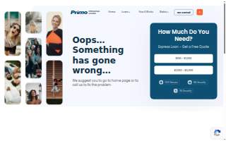 Primo Personal Loans of Simpsonville website