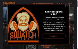 Squatch Strength website