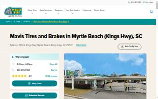 Mavis Tires & Brakes of Myrtle Beach website