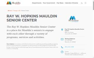 Ray W. Hopkins Mauldin Senior Center website