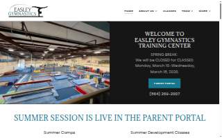 Easley Gymnastics Training Center website