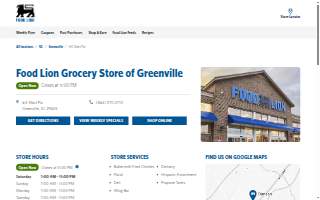 Food Lion of Greenville website