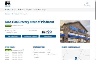 Food Lion of Piedmont website