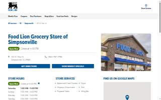 Food Lion of Simpsonville website