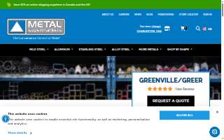Metal Supermarkets Greenville/Greer website