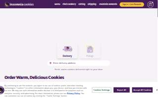 Insomnia Cookies of Greenville website