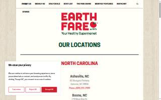 Earth Fare of Greenville website