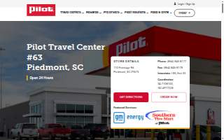 Pilot Travel Center of Piedmont website