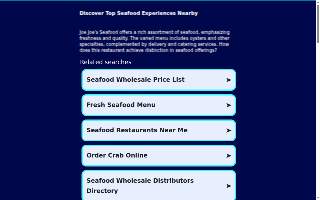 Joe Joe's Seafood Market website