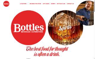 Bottles Beverage Superstore website
