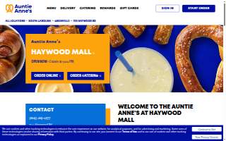 Auntie Anne's of Greenville website