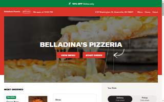 Belladina's Pizzeria of Greenville website