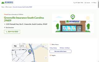Acceptance Insurance of Greenville website
