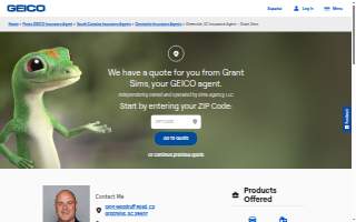 Grant Sims - GEICO Insurance Agent website