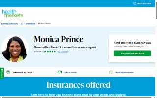 HealthMarkets Insurance - Monica Prince website