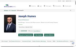 Joseph Humes, Bankers Life Agent website