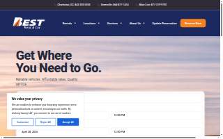 Best Rent A Car of Greenville website