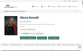 Gloria Donald, Bankers Life Agent website