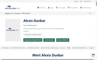 Alexis Dunbar, Bankers Life Agent website