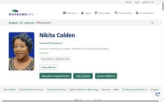 Nikita Colden, Bankers Life Agent website