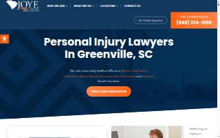 Joye Law Firm Injury Lawyers of Greenville website