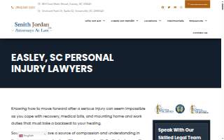 Smith Jordan Law of Easley website