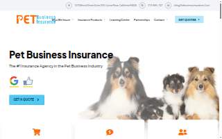 Pet Business Insurance website