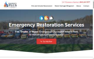 Property Plus - Water and Fire Damage Restoration website