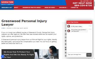George Sink, P.A. Injury Lawyers of Greenwood website