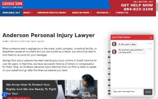 George Sink, P.A. Injury Lawyers of Anderson website