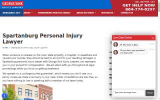 George Sink, P.A. Injury Lawyers of Spartanburg website