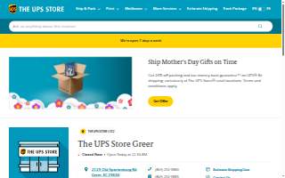 The UPS Store of Greer website