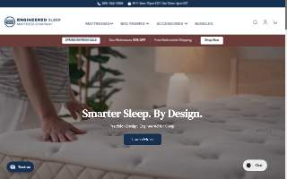 Engineered Sleep Mattress Company website