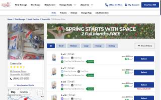 Storage Rentals of America website