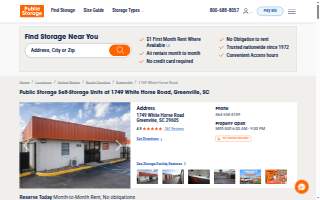 Public Storage of Greenville website