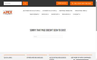 Apex Warehouse Systems - Carolinas website