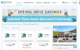MyPlace Self Storage of Greenville website