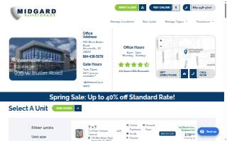 Midgard Self Storage of Greenville website