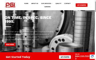 Precision Grinding Industries website