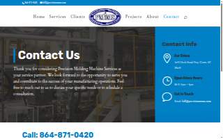 Precision Molding Machine Services website