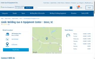 Linde Welding Gas & Equipment Center of Greer website
