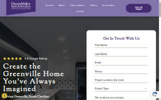DreamMaker Bath & Kitchen of Greenville website