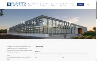 Palmetto State Glass of Greenville website